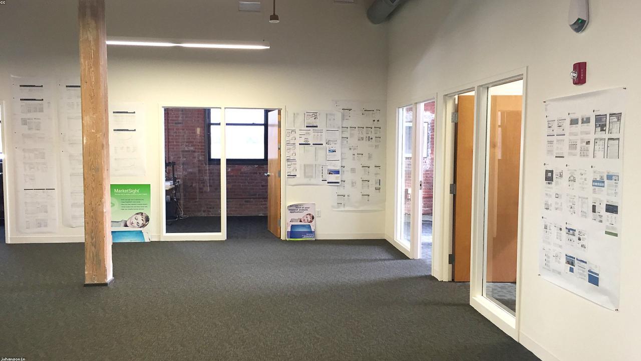 Private office with glass walls